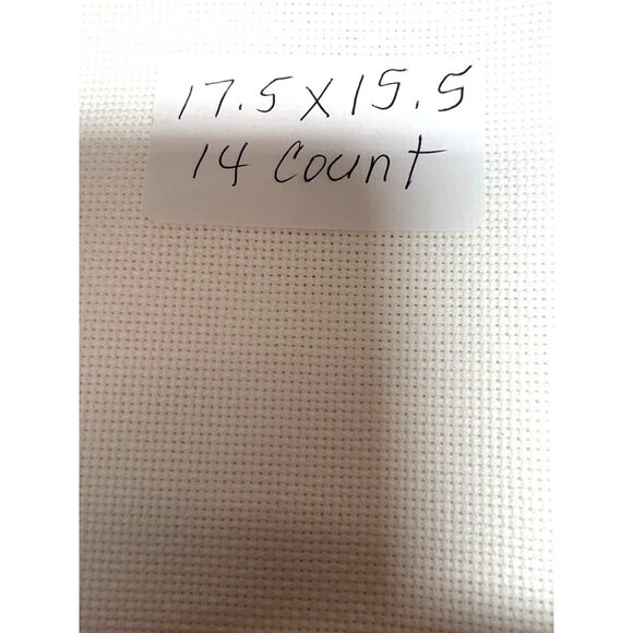 White Aida Cross Stitch Fabric 17.5 X 15.5 Inches 14 Count For Embroidery - Picture 2 of 2